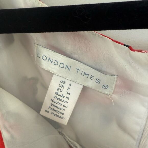 London Times Women’s 8 White Rose Floral Patterned Dress Office Core Career - Picture 2 of 5